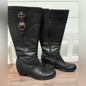 Clark’s Black Leather Knee-High Boots-8